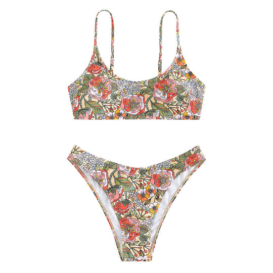 Damen Sportliches Bikini-Set mit floralem Design R&B