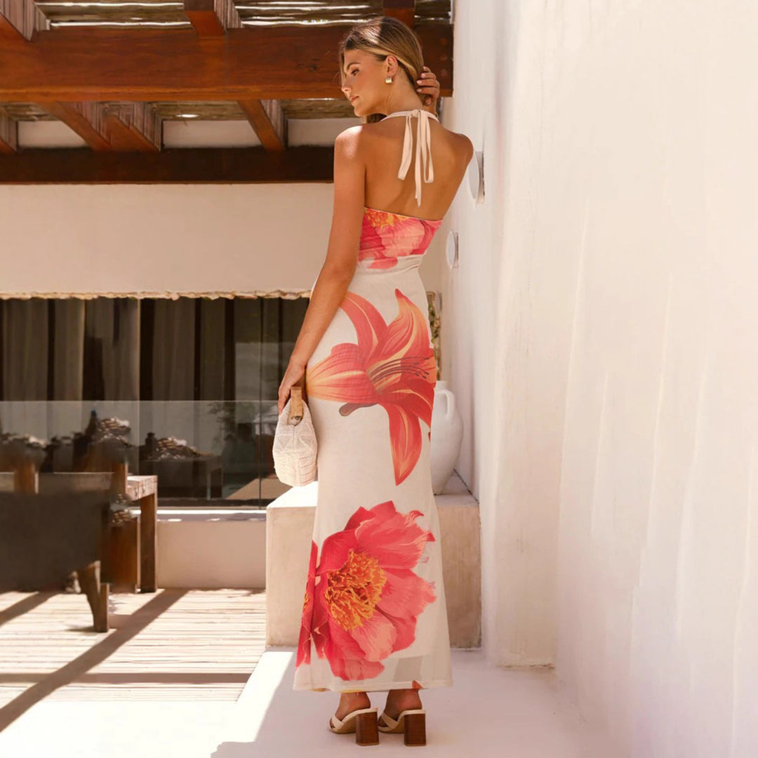 Damen Maxikleid mit floralem Design und Spitzenakzenten R&B