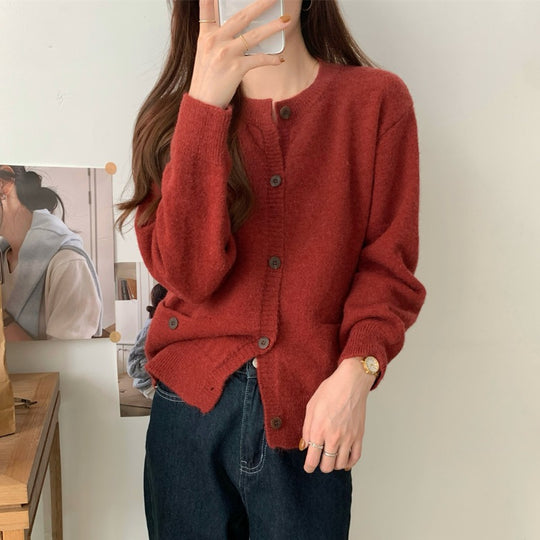 Damen Kuschelige Strickjacke mit praktischen Taschen R&B