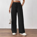 Damen Sommerliche Palazzo-Hose mit elastischem Bund und Bindegürtel R&B