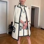 Damen Elegante und raffinierte Jacke mit strukturiertem Design und Kontrastnähten