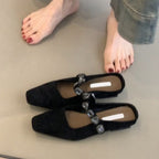 Damen Slingback-Ballerinas mit stilvoller Glitzerverzierung und komfortabler Sohle