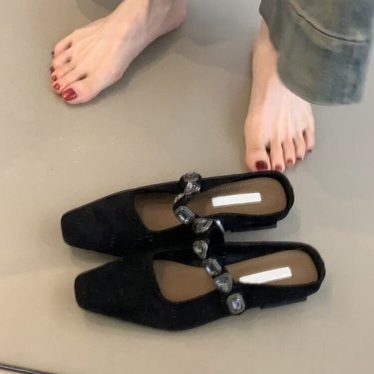 Damen Slingback-Ballerinas mit stilvoller Glitzerverzierung und komfortabler Sohle