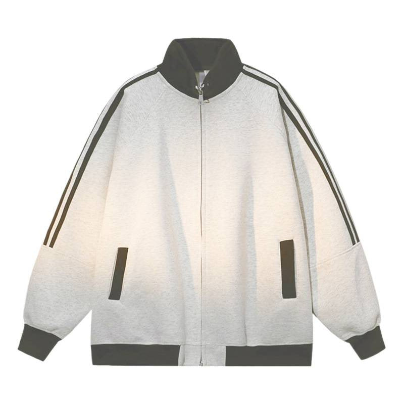 Damen Sportliche Kapuzenjacke mit Reißverschluss und angeschnittenen Ärmeln R&B