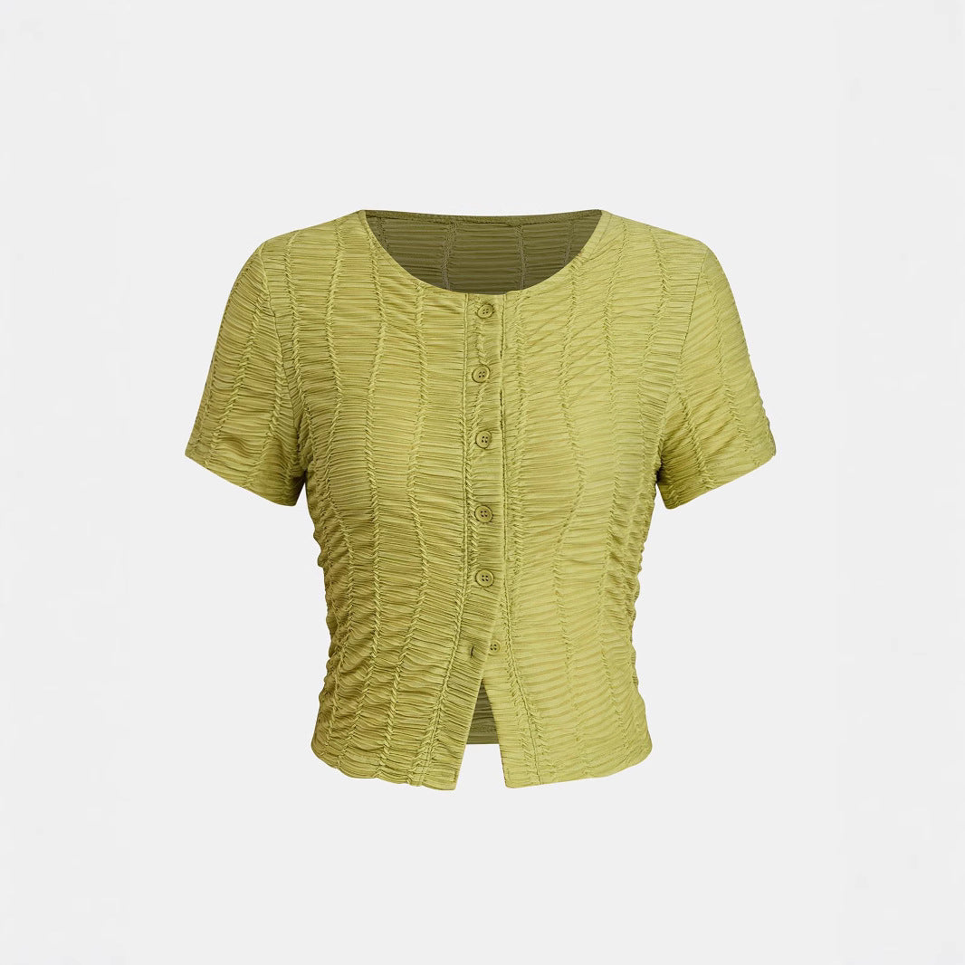 Damen lässige Bluse mit Raffung R&B