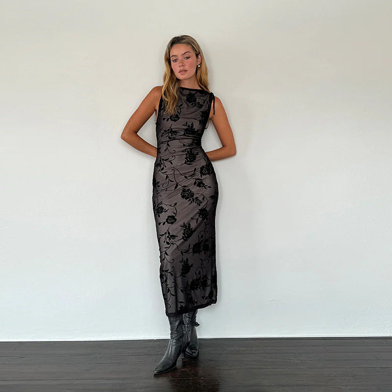 Damen Elegantes Spitzenmaxikleid mit floralem Muster R&B