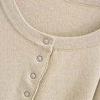 Damen Lässige Strickjacke mit Knopfdetails und voluminösen Ärmeln R&B