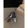 Damen Elegante Slingback Pumps mit schimmerndem Effekt R&B