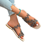 Damen Sandalen mit funkelnden Blattapplikationen und komfortabler Fußbettung R&B