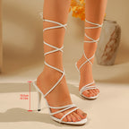 Damen elegante High Heels mit kunstvollen Kreuzriemen R&B
