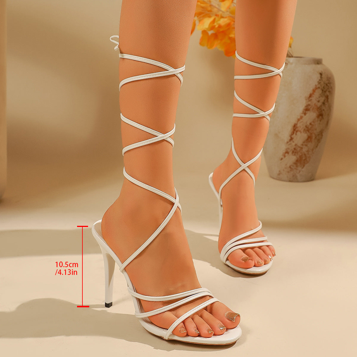 Damen elegante High Heels mit kunstvollen Kreuzriemen R&B