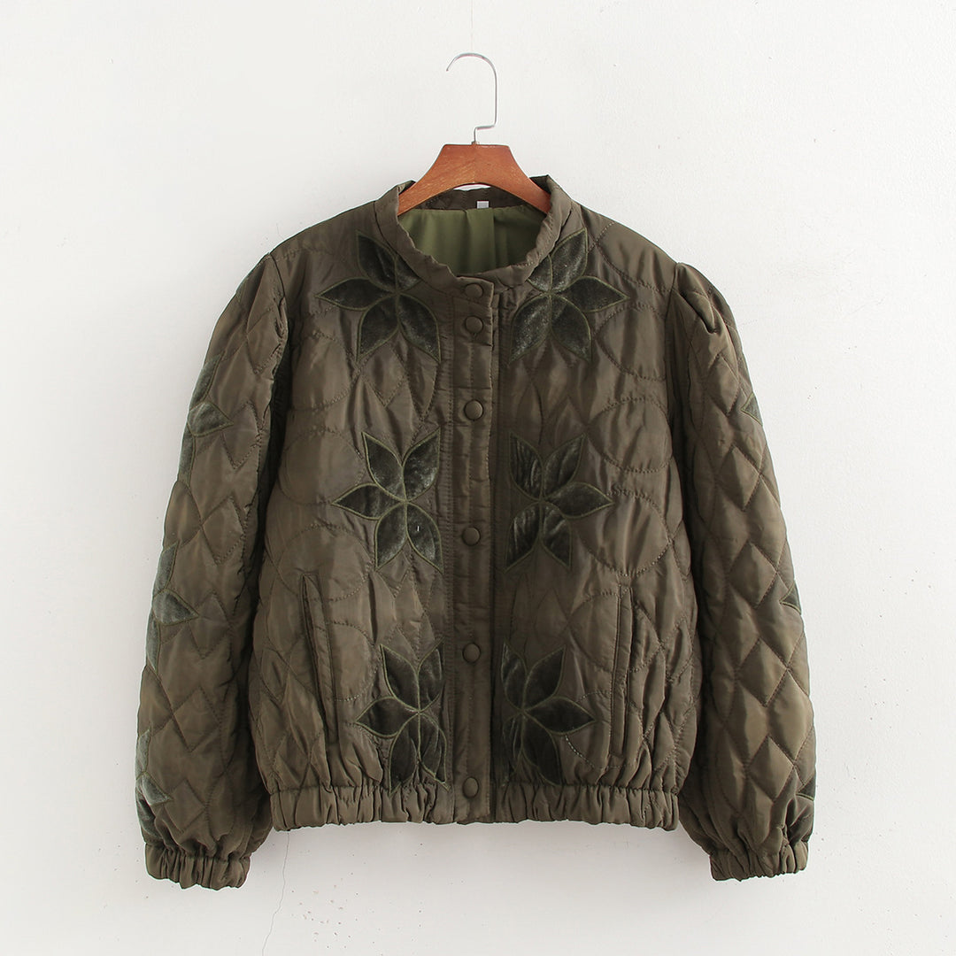 Damen gesteppte Blumenjacke R&B