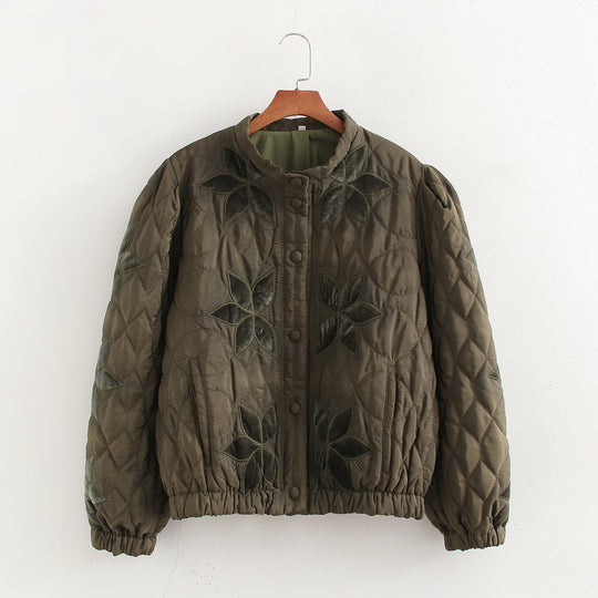 Damen gesteppte Blumenjacke R&B