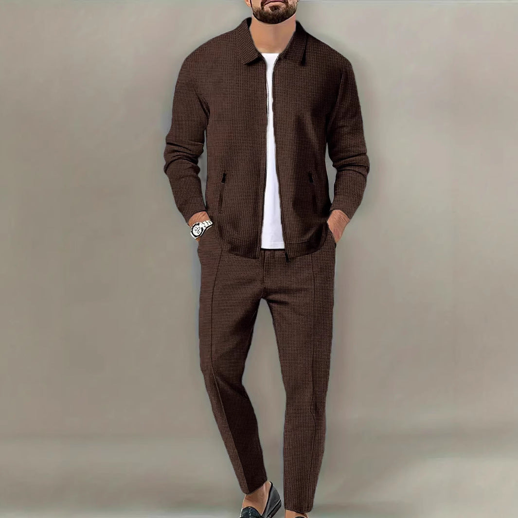 Herren Freizeitanzug mit Modernem Strukturdesign und praktischen Taschen R&B