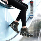 Damen Sportliche High-Top Sneakers mit camouflagiertem Design und rutschfester Sohle