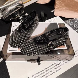 Damen Funktionsfähige Ballerinas mit glamouröser Blink-Applikation R&B