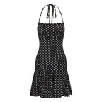 Damen Minikleid mit verspielt schwingendem Saum und zarten Punkten R&B
