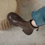 Damen Elegante Stiefeletten mit seitlichem Reißverschluss und robuster Gummisohle