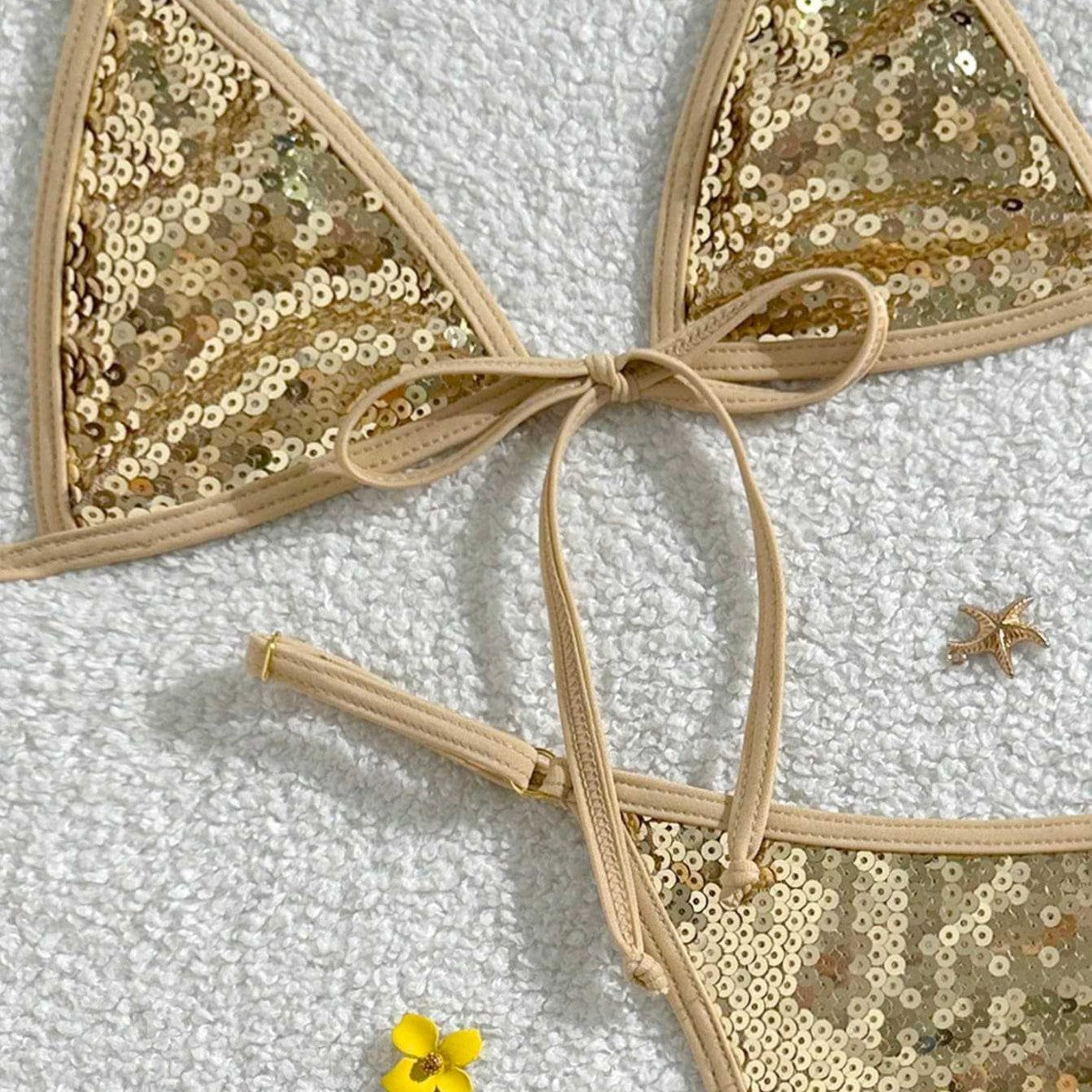 Damen Glitzernder Triangel-Bikini