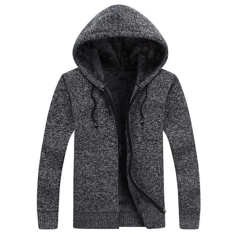 Herren bequeme Fleece-Jacke mit Kapuze und weichem Innenfutter R&B