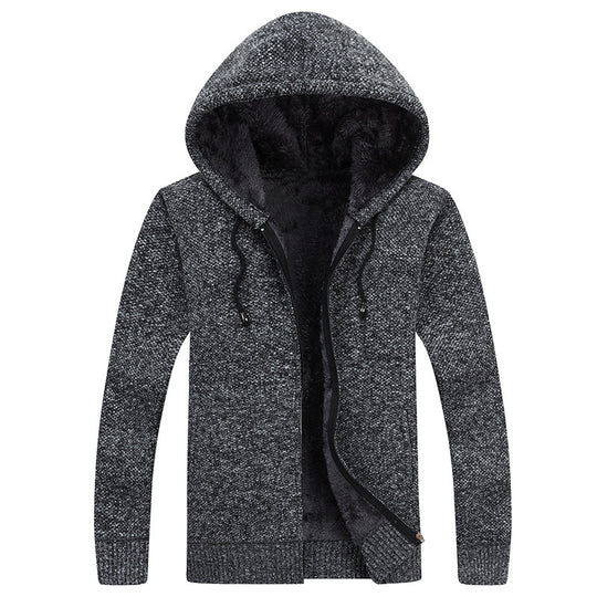 Herren bequeme Fleece-Jacke mit Kapuze und weichem Innenfutter R&B