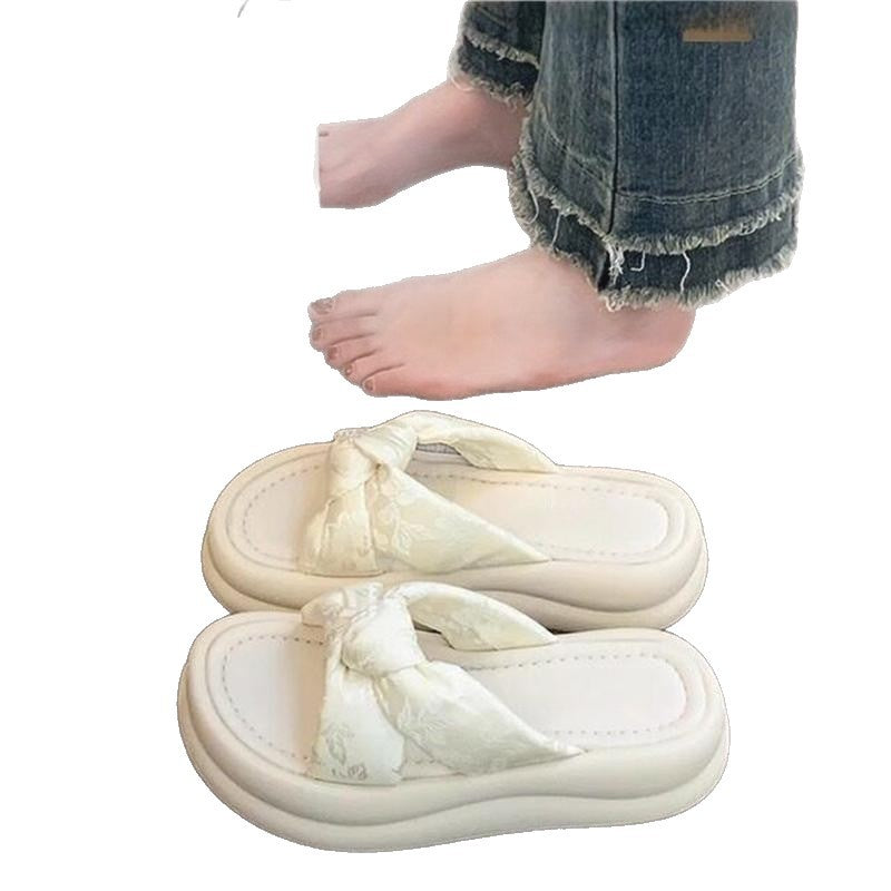 Damen flache Sandalen mit modischem Knötchendesign R&B