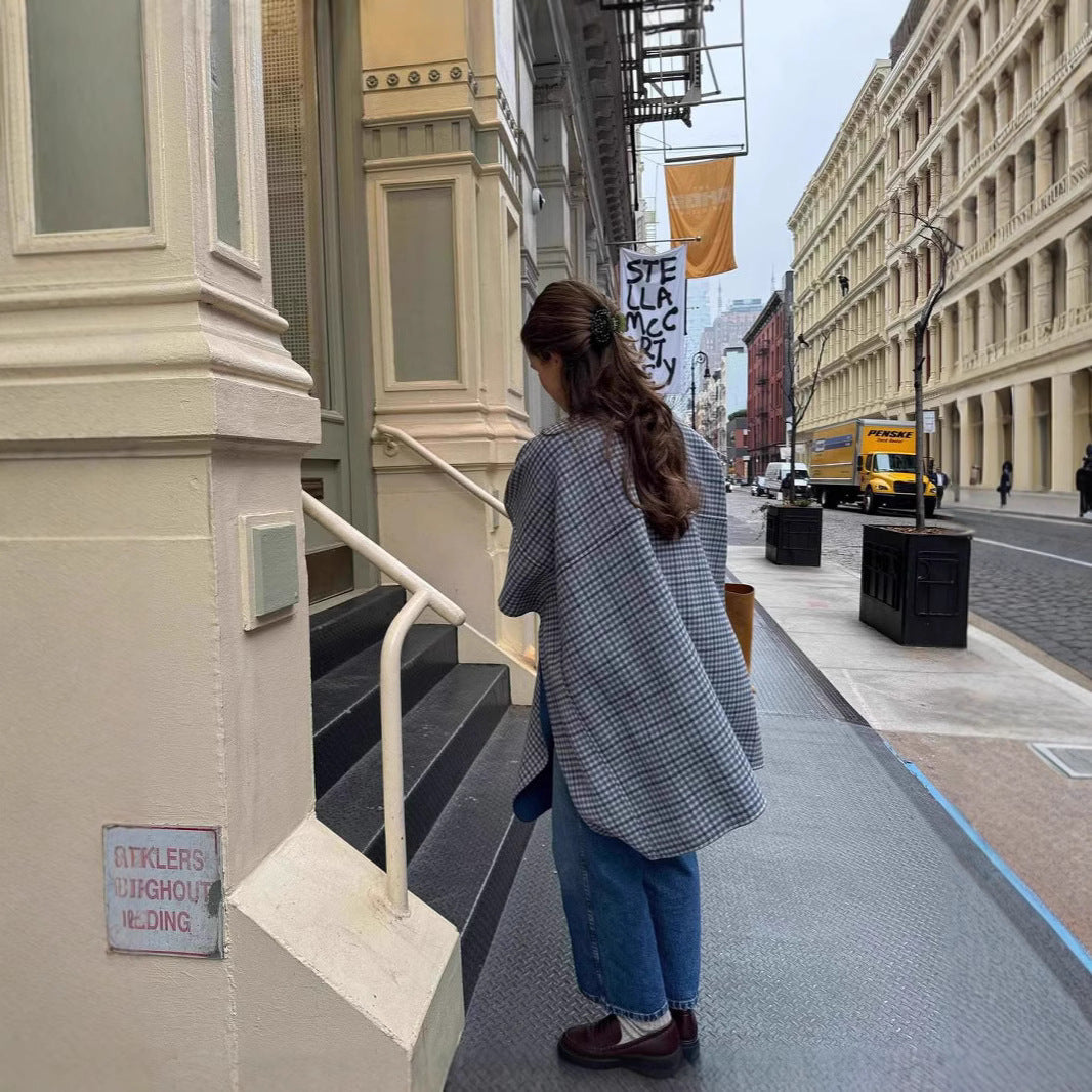 Damen modische Überwurfjacke mit großzügigen Taschen und strukturiertem Design R&B