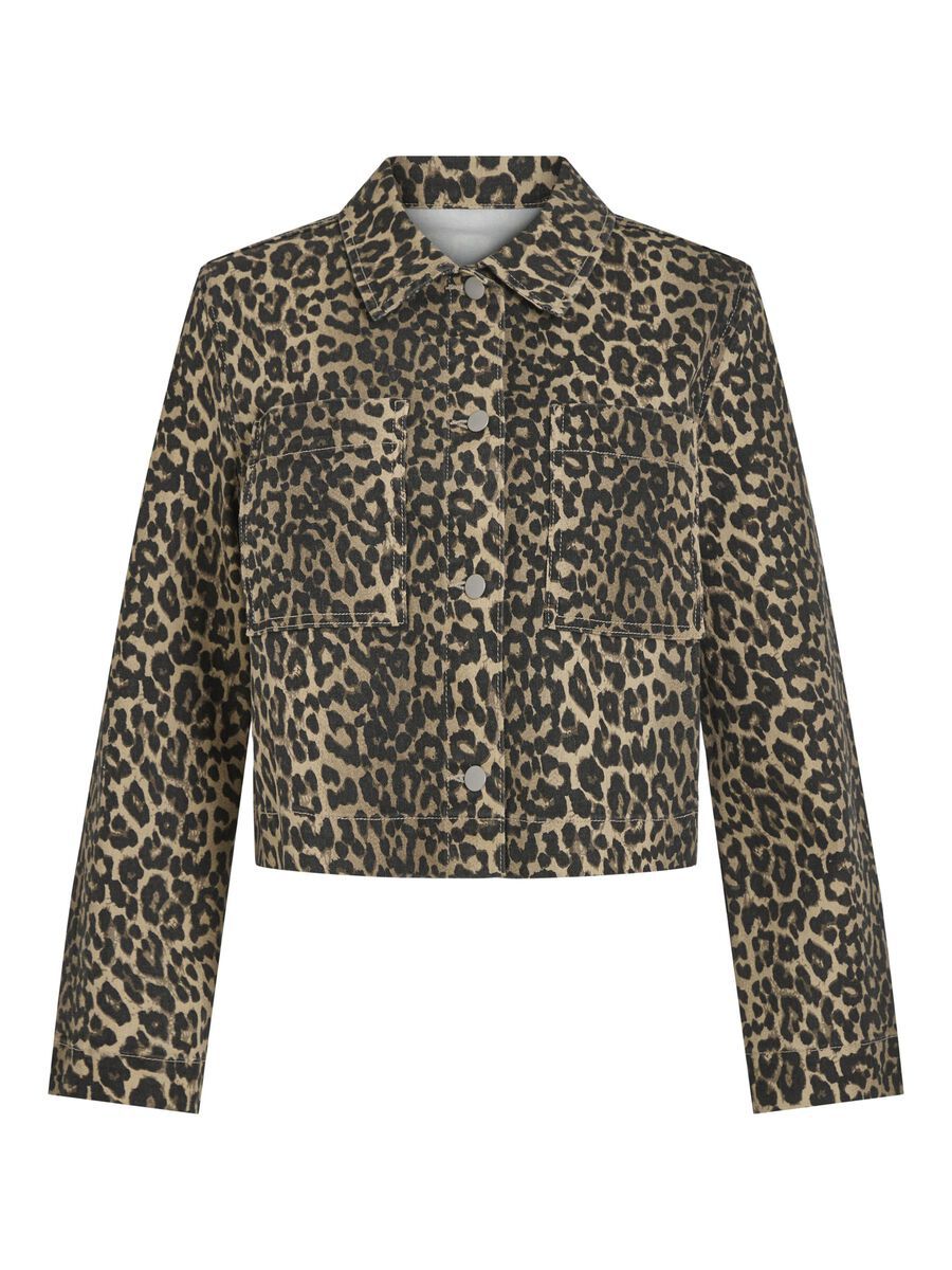 Damen Leoparden-Print Kurzjacke R&B
