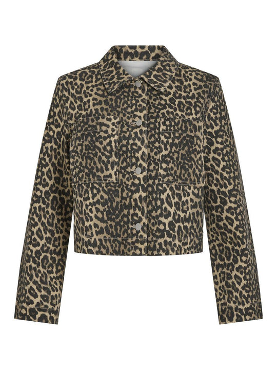 Damen Leoparden-Print Kurzjacke R&B