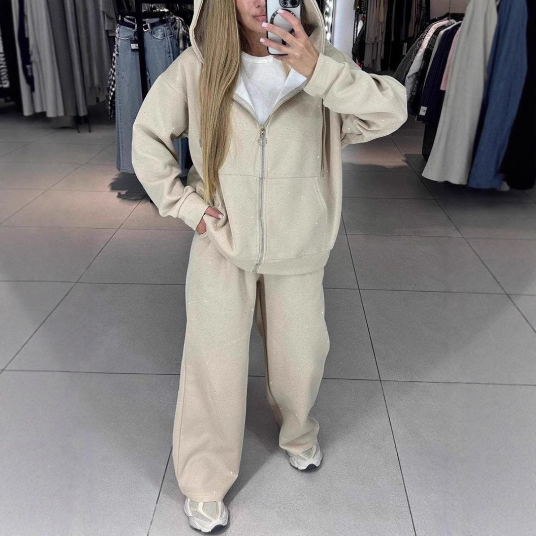 Damen Sportliches Sweat-Outfit mit Kapuze und weiter Passform R&B
