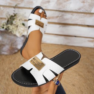 Damen modische Slipper mit eleganter Schmuck-Applikation R&B