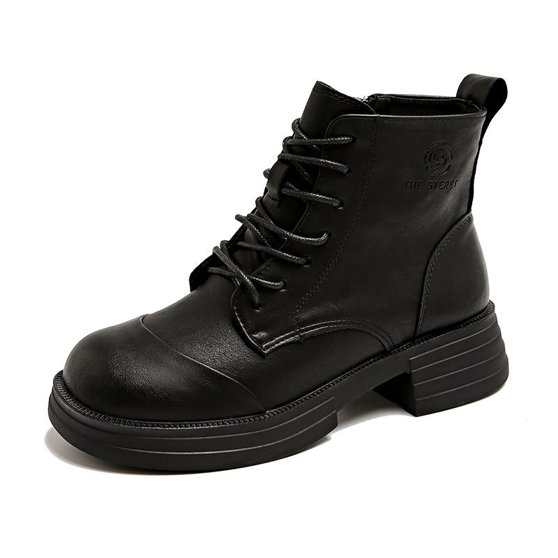 Damen gefütterte Stiefeletten mit modischem Zipper und derben Profilsohle R&B