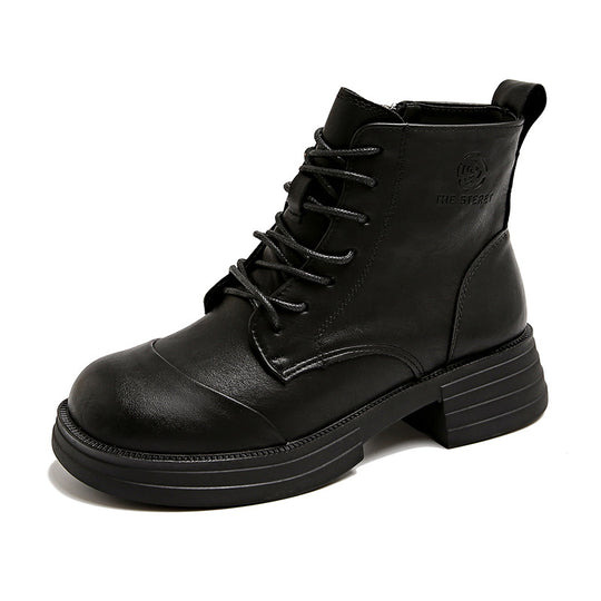 Damen gefütterte Stiefeletten mit modischem Zipper und derben Profilsohle R&B