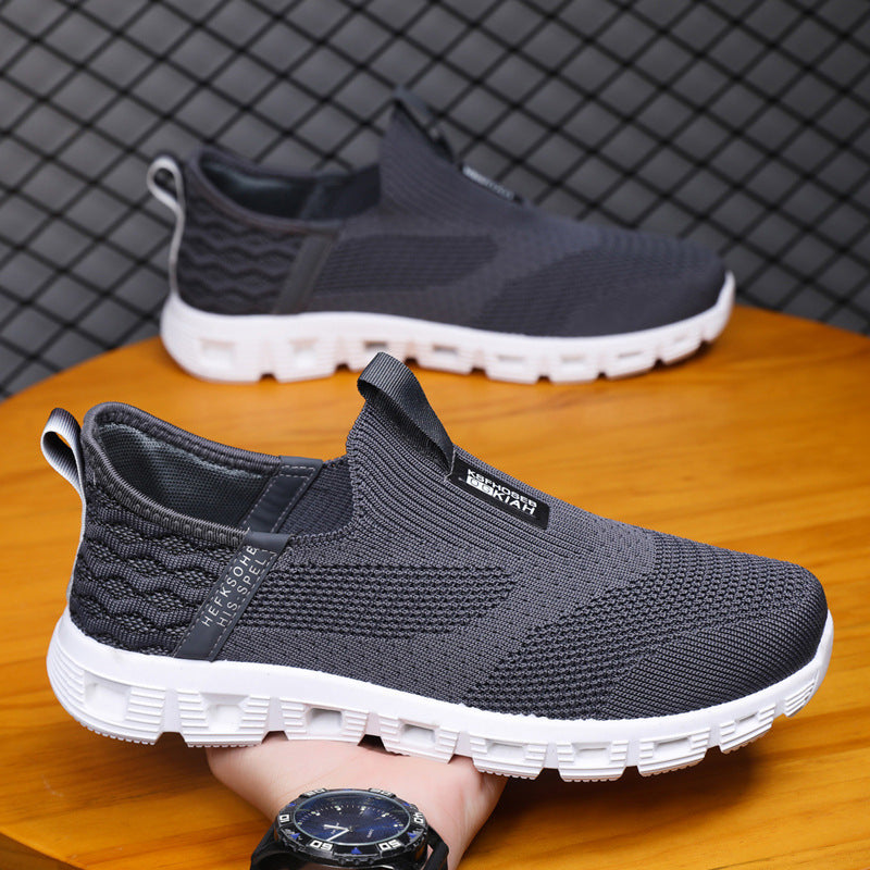 Damen Bequeme Slip-On Sneakers mit atmungsaktiver Strickoberfläche R&B