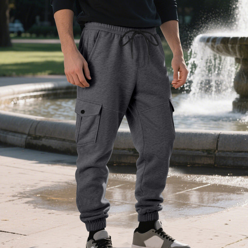 Herren Cargo-Jogginghose mit seitlichen Taschen und elastischem Bund R&B