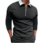 Herren sportlicher Pullover mit 1/4 Reißverschluss und kontrastierendem Kragen R&B