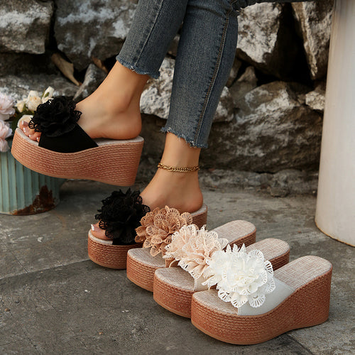 Damen Wedge-Sandalen mit floraler Applikation R&B