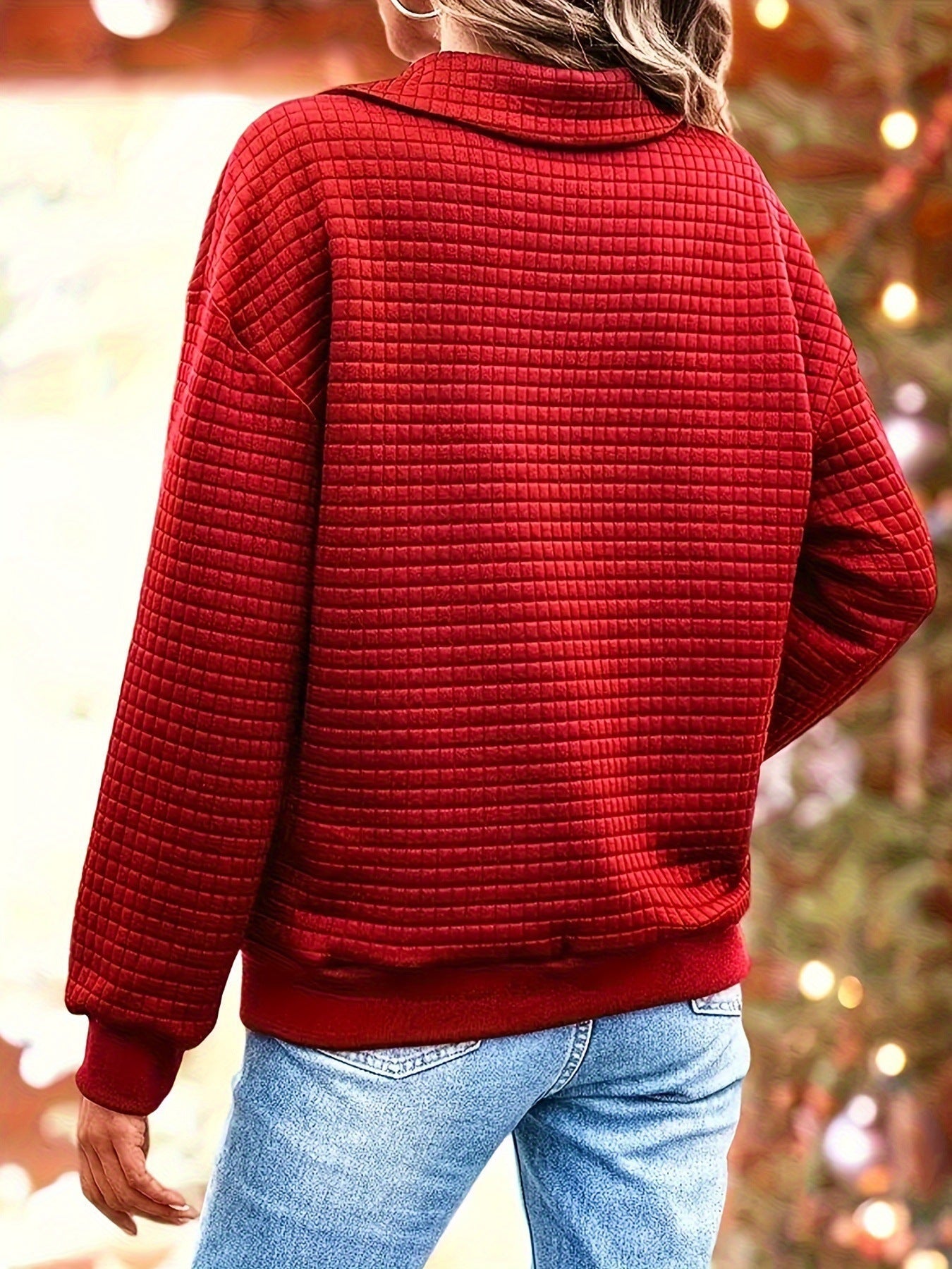 Damen lässiger Pullover mit strukturiertem Stoff R&B