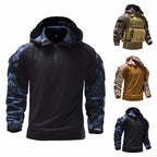 Herren taktischer Pullover mit Kapuze und Camouflage-Ärmeln