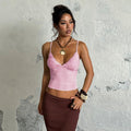 Damen Spitzen-Trägertop mit zartem Lycra-Material und romantischem Design R&B