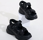 Damen Glamouröse Plateau-Sandalen mit verstellbaren Riemen und funkelnden Applikationen