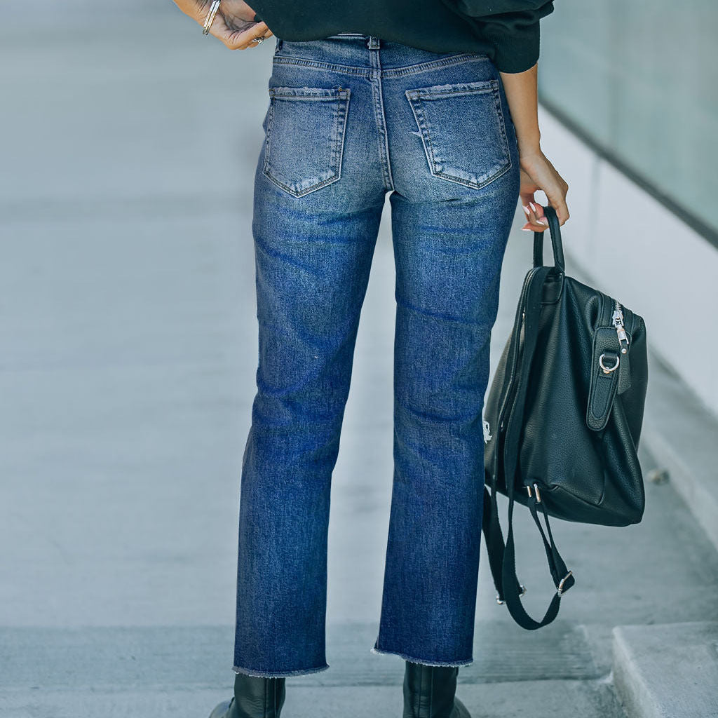 Damen Mom-Jeans im lässigen Used-Look mit modischen Rissen R&B