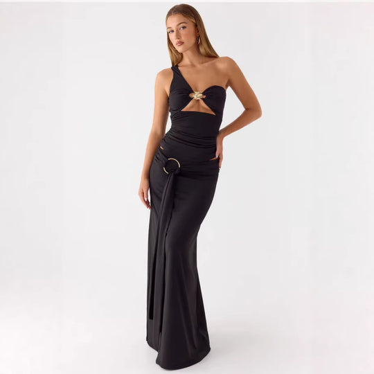 Damen Bauchfreies Oberteil mit asymmetrischem Schnitt und metallischer Schnalle R&B