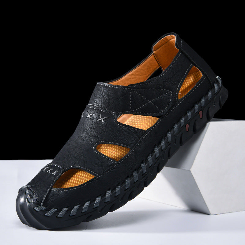 Herren Atmungsaktive Leder-Sandalen mit rutschfester Sohle R&B