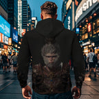 Herren Kapuzenpullover mit auffälligem Tiermotiv und praktischem Design R&B