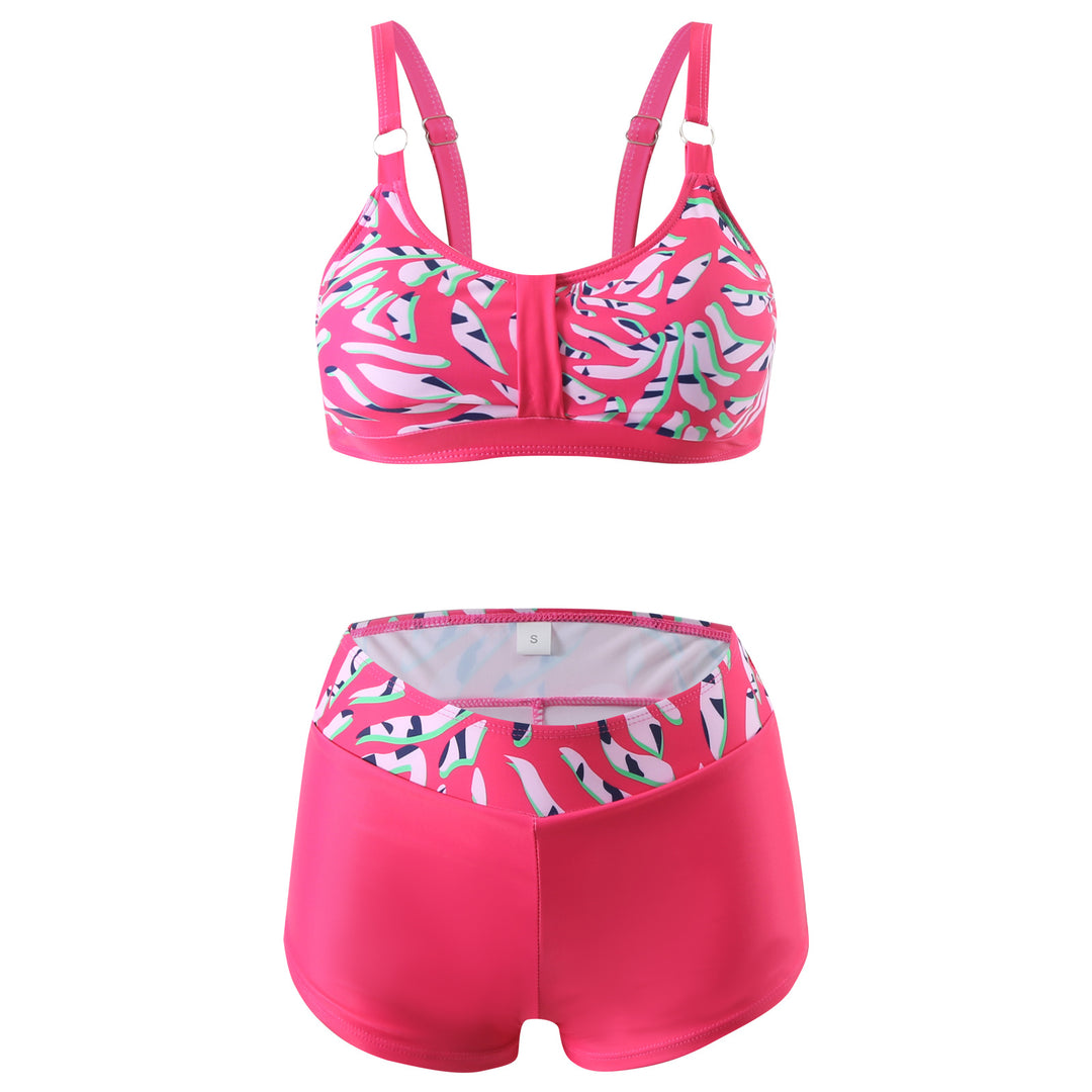 Damen nan sportliches Bikini-Set mit stützendem Bustier-Top und figurformenden Badeshorts R&B