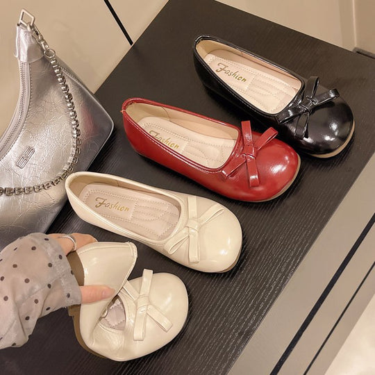 Damen elegante Ballerinas mit zierlichem Schleifenakzent R&B