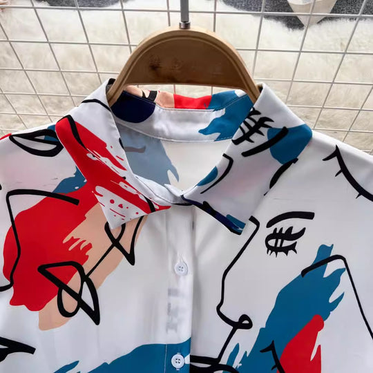 Damen Moderne Kunst Bluse R&B