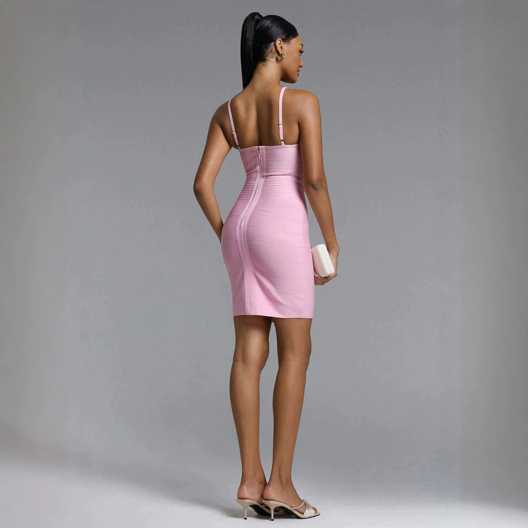 Damen Figurbetontes Minikleid mit feinen Trägern R&B