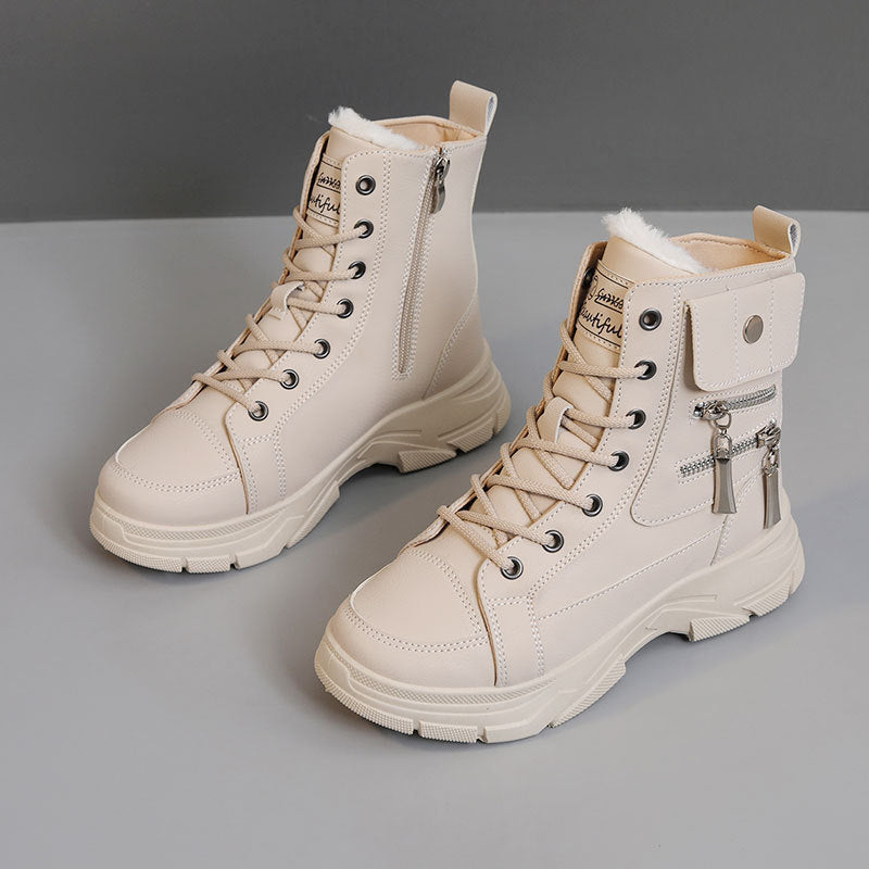 Damen Hohe Sneaker mit modischem Reißverschluss und komfortabler Innenfütterung R&B
